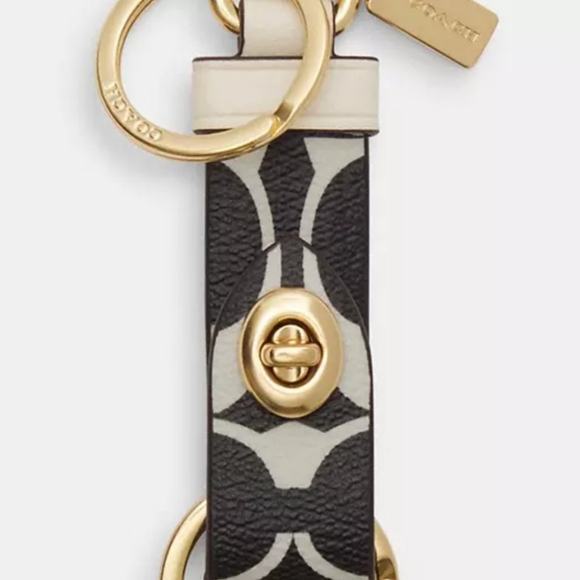 Trigger Snap Bag Charm In Signature Canvas (Gold/Black Multi) - Picture 2 of 3